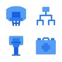 Basketball icons set. Ring, structure, hoops, medical box. Perfect for website mobile app, app icons, presentation, illustration and any other projects vector