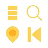 User Interface icons set. Menu, search, pin, backward. Perfect for website mobile app, app icons, presentation, illustration and any other projects vector