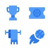 Basketball icons set. Trophy, ticket, towel, shoot ball. Perfect for website mobile app, app icons, presentation, illustration and any other projects vector