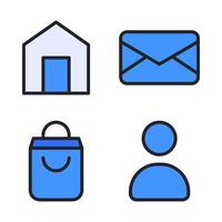 User Interface icons set. Home, email, shopping bag, user. Perfect for website mobile app, app icons, presentation, illustration and any other projects vector