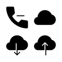 User Interface icons set. Delete phone, cloud, cloud download, cloud upload. Perfect for website mobile app, app icons, presentation, illustration and any other projects vector