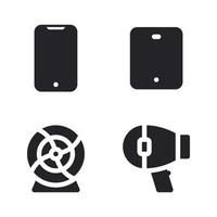 Electronics Device icons set. smartphone, table, fan, hairdryer. Perfect for website mobile app, app icons, presentation, illustration and any other projects vector