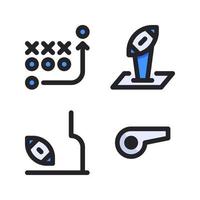 American Football icons set. Strategy, champion, goal, whistle. Perfect for website mobile app, app icons, presentation, illustration and any other projects vector