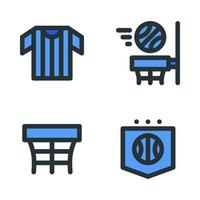 Basketball icons set. Referee jersey, shoot, ring, badge. Perfect for website mobile app, app icons, presentation, illustration and any other projects vector