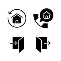 Real Estate icons set. Home refresh, telephone, login, logout. Perfect for website mobile app, app icons, presentation, illustration and any other projects vector