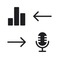 User Interface icons set. Bar, left, right, microphone. Perfect for website mobile app, app icons, presentation, illustration and any other projects vector