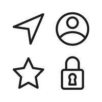 User Interface icons set. Share, user, star, locked. Perfect for website mobile app, app icons, presentation, illustration and any other projects vector