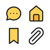 User Interface icons set. speech bubble, home, bookmark, clip. Perfect for website mobile app, app icons, presentation, illustration and any other projects vector