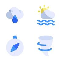 clima íconos colocar. soltar agua, nublado, Brújula, tornado. Perfecto para sitio web móvil aplicación, aplicación iconos, presentación, ilustración y ninguna otro proyectos vector