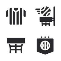 Basketball icons set. Referee jersey, shoot, ring, badge. Perfect for website mobile app, app icons, presentation, illustration and any other projects vector