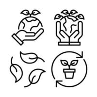 Ecology icons set. earth day, save world, recycle leaf, plant. Perfect for website mobile app, app icons, presentation, illustration and any other projects vector