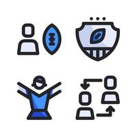 American Football icons set. Player, badge, cheerleaders, exchange player. Perfect for website mobile app, app icons, presentation, illustration and any other projects vector