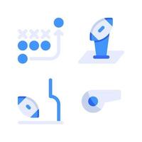 American Football icons set. Strategy, champion, goal, whistle. Perfect for website mobile app, app icons, presentation, illustration and any other projects vector