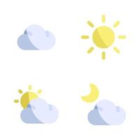 Weather icons set. cloud, sun, cloud sun, night. Perfect for website mobile app, app icons, presentation, illustration and any other projects vector