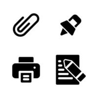 Back To School icons set. Clip, marker, printer, document. Perfect for website mobile app, app icons, presentation, illustration and any other projects vector