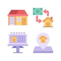Real Estate icons set. Home, Purchase, Billboard, Pin Home. Perfect for website mobile app, app icons, presentation, illustration and any other projects vector