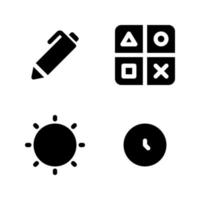 Back To School icons set. Pen, math, sun, time. Perfect for website mobile app, app icons, presentation, illustration and any other projects vector