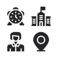 Education icons set. Alarm, school, teacher, pin. Perfect for website mobile app, app icons, presentation, illustration and any other projects vector