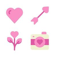 Romance icons set. love, arrow, flower, camera. Perfect for website mobile app, app icons, presentation, illustration and any other projects vector