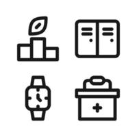 American Football icons set. Podium, locker room, wristwatch, medical box. Perfect for website mobile app, app icons, presentation, illustration and any other projects vector