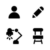 Back To School icons set. User, pencil, lamp, chair. Perfect for website mobile app, app icons, presentation, illustration and any other projects vector