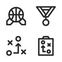 Basketball icons set. Medal, tactics, clipboard. Perfect for website mobile app, app icons, presentation, illustration and any other projects vector