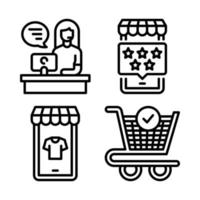 Ecommerce icons set. customer service, smartphone, ecommerce, add product. Perfect for website mobile app, app icons, presentation, illustration and any other projects vector