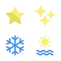 clima íconos colocar. estrella, luz, copo de nieve, amanecer. Perfecto para sitio web móvil aplicación, aplicación iconos, presentación, ilustración y ninguna otro proyectos vector