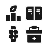 American Football icons set. Podium, locker room, wristwatch, medical box. Perfect for website mobile app, app icons, presentation, illustration and any other projects vector