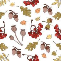 AUTUMN LANDSCAPE Fall Season Seamless Pattern Vector Illustration