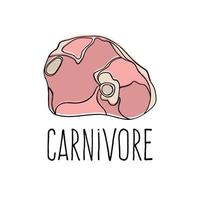 CARNIVORE Healthy Nutrition Mind Diet Vector Illustration Set