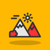 Mountains Landscape Vector Icon Design