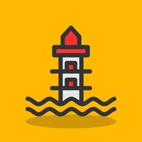 Lighthouse Landscape Vector Icon Design