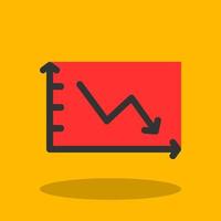 Declining Line Graph Vector Icon Design