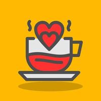 Heart Coffee Vector Icon Design