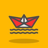 Paper Boat Vector Icon Design