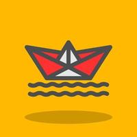 Paper Boat Vector Icon Design