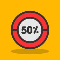 Half Pie Chart Vector Icon Design