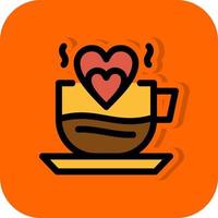 Heart Coffee Vector Icon Design