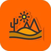 Desert Landscape Vector Icon Design