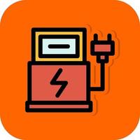 Electric Car Station Vector Icon Design