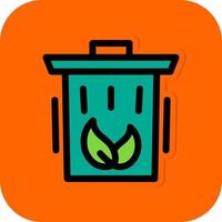 Eco Trash Bin Vector Icon Design