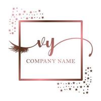 Initial logo VY handwriting women eyelash makeup cosmetic wedding modern premium vector