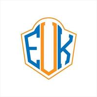 euk resumen monograma proteger logo diseño en blanco antecedentes. euk creativo iniciales letra logo. vector
