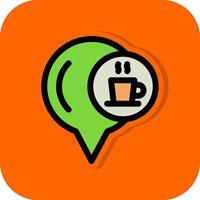 diseño de icono de vector de ubicación de café