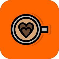 Coffee Heart Vector Icon Design