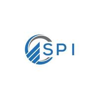 SPI Flat accounting logo design on white background. SPI creative initials Growth graph letter logo concept.SPI business finance logo design. vector