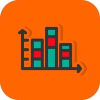 Stacked Bar Chart Vector Icon Design