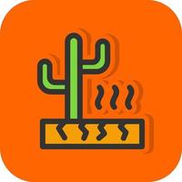 Desert Hot Weather Vector Icon Design