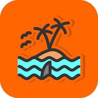 Island Landscape Vector Icon Design